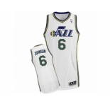 Men's Adidas Utah Jazz #6 Joe Johnson Authentic White Home NBA Jersey