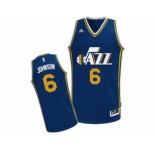 Men's Adidas Utah Jazz #6 Joe Johnson Swingman Navy Blue Road NBA Jersey