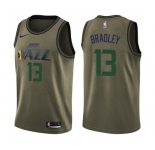 Men's Nike Utah Jazz #13 Tony Bradley Swingman Green Salute to Service NBA Jersey