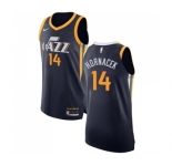 Men's Nike Utah Jazz #14 Jeff Hornacek Authentic Navy Blue Road NBA Jersey - Icon Edition