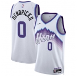 Men's Utah Jazz #0 Taylor Hendricks White 2025 Association Edition Stitched Basketball Jersey