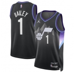 Men's Utah Jazz #1 Ace Bailey Black 2024-25 Draft Statement Edition Stitched Basketball Jersey