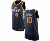 Men's Utah Jazz #10 Mike Conley Authentic Navy Blue Basketball Jersey - Icon Edition