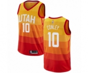 Men's Utah Jazz #10 Mike Conley Authentic Orange Basketball Jersey - City Edition