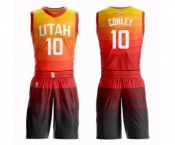 Men's Utah Jazz #10 Mike Conley Authentic Orange Basketball Suit Jersey - City Edition