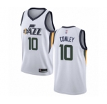 Men's Utah Jazz #10 Mike Conley Authentic White Basketball Jersey - Association Edition