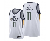 Men's Utah Jazz #11 Conley Swingman White Basketball Jersey - Association Edition
