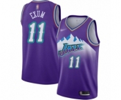 Men's Utah Jazz #11 Dante Exum Swingman Purple Hardwood Classics Basketball Jersey