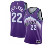 Men's Utah Jazz #22 Kyle Filipowski Purple 2025 Icon Edition Stitched Basketball Jersey