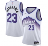 Men's Utah Jazz #23 Lauri Markkanen White 2025 Association Edition Stitched Basketball Jersey