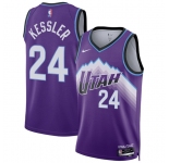 Men's Utah Jazz #24 Walker Kessler Purple 2025 Icon Edition Stitched Basketball Jersey