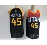 Men's Utah Jazz #45 Donovan Mitchell Authentic Black Basketball Jersey - 2020-21 City Edition