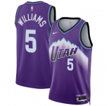 Men's Utah Jazz #5 Cody Williams Purple 2025 Icon Edition Stitched Basketball Jersey