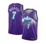 Men's Utah Jazz #7 Pete Maravich Swingman Purple Hardwood Classics Basketball Jersey