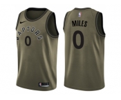 Men Nike Toronto Raptors #0 C.J. Miles Green Salute to Service NBA Swingman Jersey