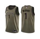 Men Nike Toronto Raptors #1 Tracy Mcgrady Green Salute to Service NBA Swingman Jersey