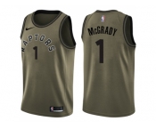 Men Nike Toronto Raptors #1 Tracy Mcgrady Green Salute to Service NBA Swingman Jersey