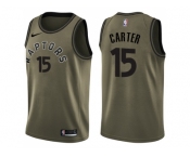 Men Nike Toronto Raptors #15 Vince Carter Green Salute to Service NBA Swingman Jersey