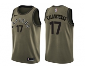 Men Nike Toronto Raptors #17 Jonas Valanciunas Green Salute to Service NBA Swingman Jersey