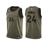 Men Nike Toronto Raptors #24 Norman Powell Green Salute to Service NBA Swingman Jersey