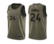 Men Nike Toronto Raptors #24 Norman Powell Green Salute to Service NBA Swingman Jersey