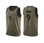 Men Nike Toronto Raptors #9 Serge Ibaka Green Salute to Service NBA Swingman Jersey