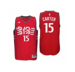 Men's Adidas Toronto Raptors #15 Vince Carter Authentic Red Chinese New Year NBA Jersey
