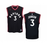 Men's Adidas Toronto Raptors #3 James Johnson Authentic Black Alternate NBA Jersey