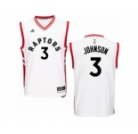 Men's Adidas Toronto Raptors #3 James Johnson Authentic White Home NBA Jersey