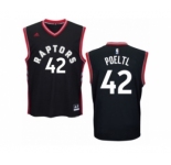 Men's Adidas Toronto Raptors #42 Jakob Poeltl Authentic Black Alternate NBA Jersey