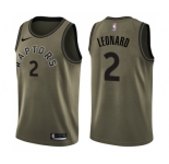 Men's Nike Toronto Raptors #2 Kawhi Leonard Swingman Green Salute to Service NBA Jersey