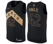 Men's Nike Toronto Raptors #42 Jakob Poeltl Swingman Black NBA Jersey - City Edition