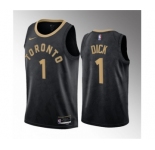 Men's Toronto Raptors #1 Gradey Dick Black 2023 Draft City Edition Stitched Basketball Jersey