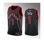 Men's Toronto Raptors #1 Gradey Dick Black 2023 Draft Statement Edition Stitched Basketball Jersey