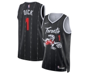 Men's Toronto Raptors #1 Gradey Dick Black 2025-26 City Edition Stitched Basketball Jersey
