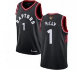 Men's Toronto Raptors #1 Patrick McCaw Authentic Black 2019 Basketball Finals Bound Jersey Statement Edition