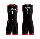 Men's Toronto Raptors #1 Patrick McCaw Swingman Black 2019 Basketball Finals Bound Suit Jersey Statement Edition