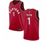 Men's Toronto Raptors #1 Patrick McCaw Swingman Red 2019 Basketball Finals Bound Jersey - Icon Edition