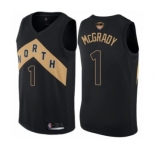 Men's Toronto Raptors #1 Tracy Mcgrady Authentic Black 2019 Basketball Finals Bound Jersey - City Edition