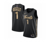 Men's Toronto Raptors #1 Tracy Mcgrady Swingman Black Basketball Jersey 2019-20 City Edition