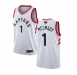 Men's Toronto Raptors #1 Tracy Mcgrady Swingman White 2019 Basketball Finals Bound Jersey - Association Edition