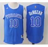 Men's Toronto Raptors #10 DeMar DeRozan Blue Stitched 2017 NBA Adidas Revolution 30 Swingman Jersey