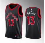 Men's Toronto Raptors #13 Jordan Nwora Black Statement Edition Stitched Basketball Jersey