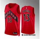 Men's Toronto Raptors #13 Jordan Nwora Red Icon Edition Stitched Basketball Jersey