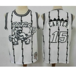 Men's Toronto Raptors #15 Vince Carter 1998-99 White Silver Hardwood Classics Soul Swingman Throwback Jersey