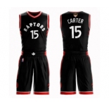 Men's Toronto Raptors #15 Vince Carter Authentic Black 2019 Basketball Finals Bound Suit Jersey Statement Edition