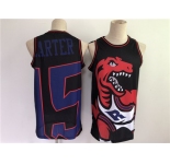 Men's Toronto Raptors #15 Vince Carter Authentic Black Big face Edition Basketball Jersey