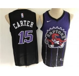 Men's Toronto Raptors #15 Vince Carter Authentic Black Salute Edition 2021 New Basketball Jersey
