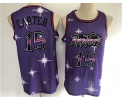 Men's Toronto Raptors #15 Vince Carter Authentic Purple Starry Sky Edition Basketball Jersey