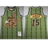 Men's Toronto Raptors #15 Vince Carter Green 1998-99 Throwback Stitched Jersey